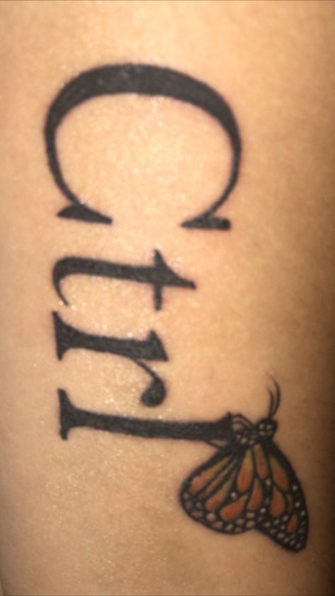 Sza Ctrl inspired tattoo with Monarch Butterfly healing Ctrl Butterfly Tattoo, Ctrl Inspired Tattoos, Lizzo Inspired Tattoo, Ctrl Tattoo Ideas, Sza Ctrl Inspired Tattoos, Good Days Sza Tattoo Ideas, Good Days Tattoo Sza, Growing Pains Tattoo, 20 Something Tattoo Sza