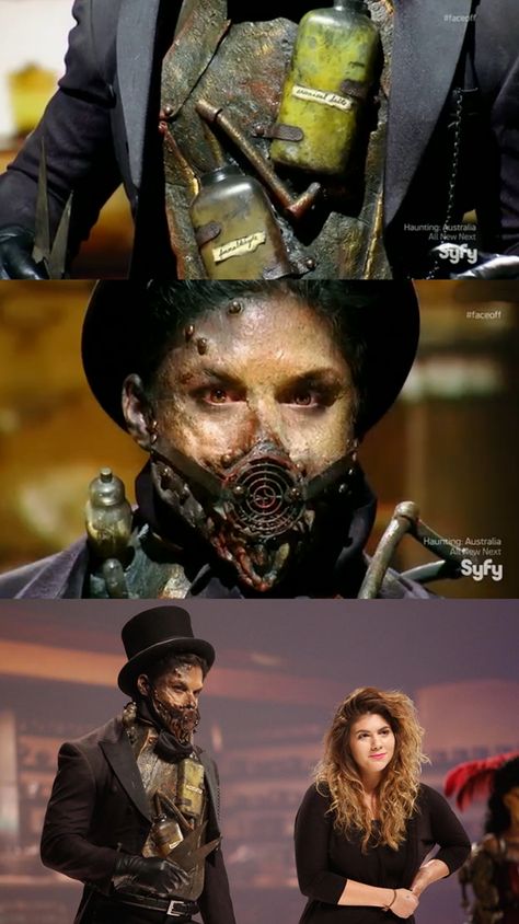 Face Off | S08E13: Full Steam Ahead | Spotlight Challenge Winner: Emily's undertaker #TeamLaura Practical Effects Monster, Prosthetic Aesthetic, Face Off Makeup, Face Off Syfy, Monster Makeup, Prosthetic Makeup, Practical Effects, Movie Makeup, Special Makeup