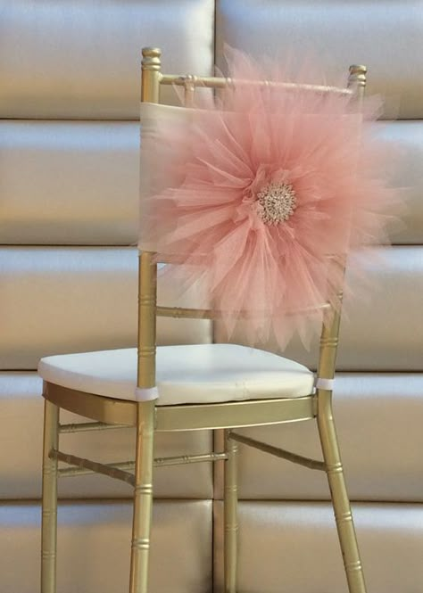 Pompon Tulle, Flower Chair, Tafel Decor, Quinceanera Decorations, Banquet Decorations, Wedding Chair Decorations, Chair Sash, Chair Covers Wedding, Chair Decor