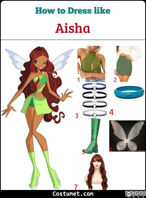 Aisha (Winx Club) Costume for Cosplay & Halloween Winks Club Costume, Aisha Winx Club Outfit, Aisha Winx Club Costume, Winx Halloween Costume, Winx Club Costumes, Winx Halloween, Winx Club Cosplay, Winx Costume, Green Halloween Costumes