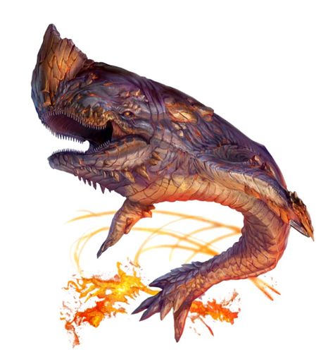 Fire Whale - Pathfinder PFRPG DND D&D 3.5 5E 5th ed d20 fantasy Fantasy Whale Monster, Fantasy Fire Creatures, Fantasy Fish Art, Whale Monster, Fire Creature, Fantasy Whale, Fantasy Fish, Evelynn League Of Legends, Mythical Monsters