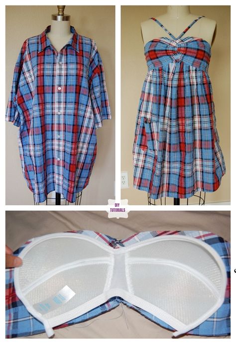 Diy Cut Shirts, Mens Shirt Refashion, Men's Shirts And Tops, Diy Clothes Refashion, Upcycle Clothes Diy, Upcycle Shirt, Repurposed Clothing, Shirt Refashion, Couture Mode