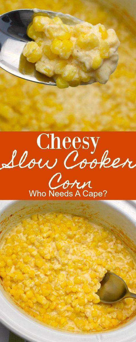 Slow Cooker Corn, Thanksgiving Veggies, Crock Pot Corn, Baked Donut, Cheesy Corn, Slow Cooker Freezer Meals, Crockpot Cooking, Holiday Side, Thanksgiving Side