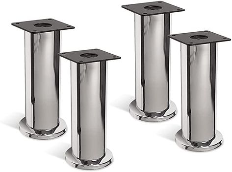 Metal Sofa Legs, Furniture Legs, Steel - Set of 4 New (4-7/8") - - Amazon.com Legs Furniture, Metal Sofa, Sofa Legs, Uneven Floor, Furniture Legs, Color Chrome, Plate Size, Steel Legs, Chrome Plating