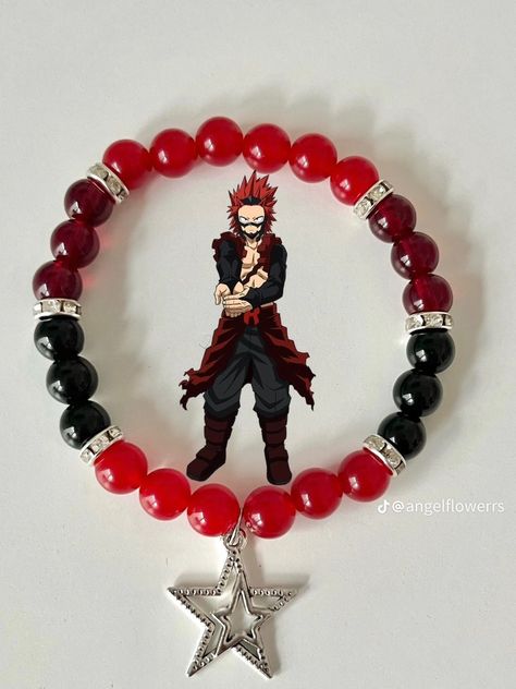 Kirishima star bracelet I found on tiktok Bkdk Bracelet, Mha Bracelet, Bracelet Ideas Glass Beads, Diy Kandi Bracelets, Cute Friendship Bracelets, Anime Jewelry, Kirishima Eijirou, Bracelet Craft Diy, Bracelet Inspo