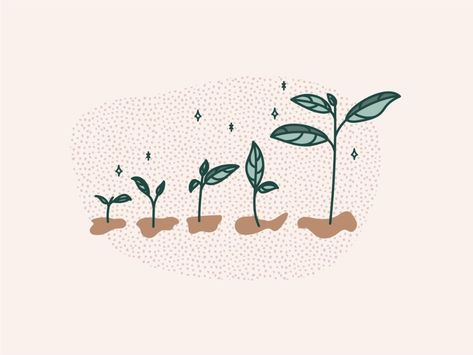 Growth Illustration, Vision Board Pictures, Personal Growth Plan, Plant Drawing, Charles Darwin, Plant Illustration, Plant Growth, 로고 디자인, Self Discovery