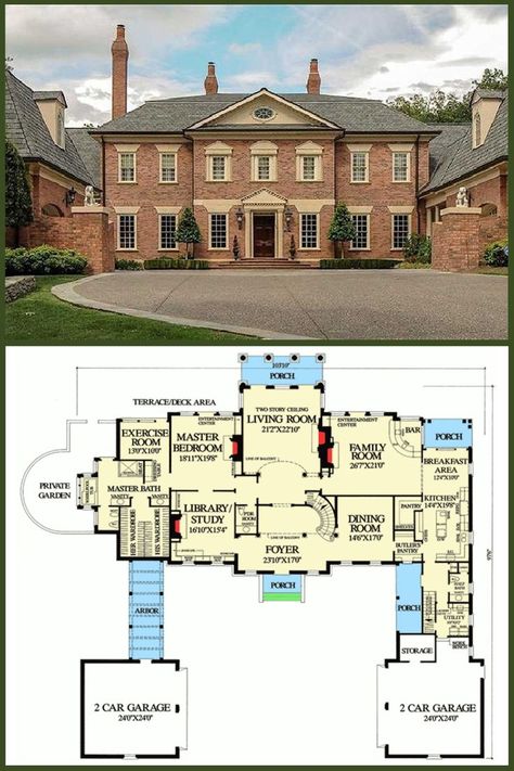 Georgian House Plans, Architecture House Plans, Luxury House Floor Plans, Georgian Estate, 6 Bedroom House Plans, Exclusive House Plan, Georgian Style Homes, House Plans Ideas, Georgian Mansion