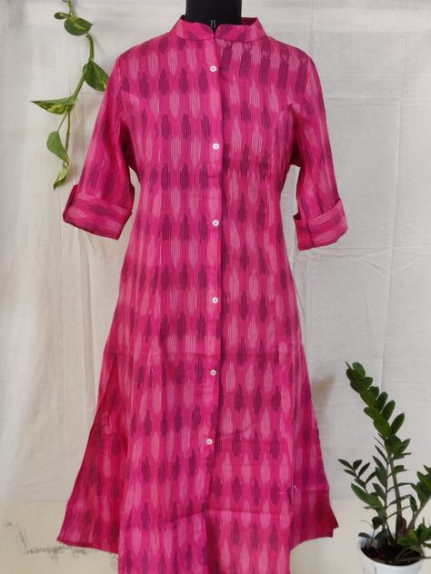 Pochampally Pure Ikat cotton A-line Prince cut Kurti with side pocket, side slits and front slits. 💃Fabric: Single Ikat Cotton 💃Sleeve length: Three-Quarter sleeves 💃Pattern: A-line. Sizes: 👉M, L, XL, XXL 🌷 We are inviting active resallers and we supply bulk orders. 🌷 Please DM for more details. WhatsApp no. - 9849241472 Price: ₹750+shipping Pochampally Kurtis Designs, Prince Cut Kurti Designs, A Line Kurti Designs, A Line Kurti, New Kurti Designs, New Kurti, Churidar Designs, Kurti Designs Latest, Kurta Neck Design