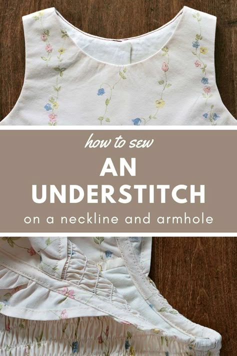 How to Sew an Understitch on a Neckline or Armhole - Shoebox On A Hill Inseam Pocket, Unique Sewing Patterns, Dresses Patterns, Patterns Dress, Free Dress, Dress Patterns Free, Fashion Sewing Tutorials, Seam Allowance, Sew Ins