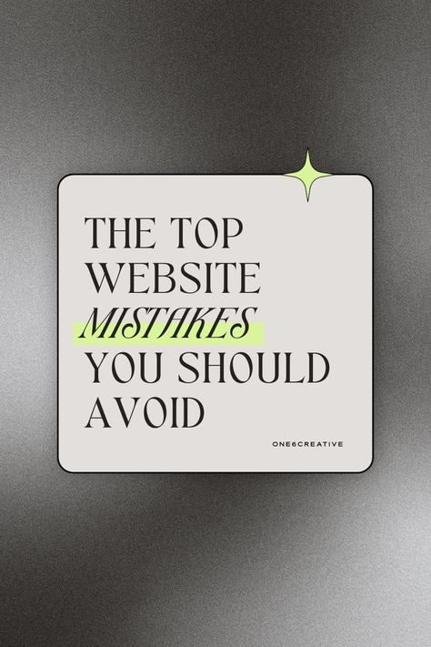 Don't do these website mistakes as a small business owner! Website tips and DIY website resources by One6Creative Website Tips & Tricks, Creating Website Tips, Typography For Websites, Quotes On Website Design, Motivational Website Design, Design Studio Website, Best Website Builder For Small Business, Website Design Wordpress, Small Business Website