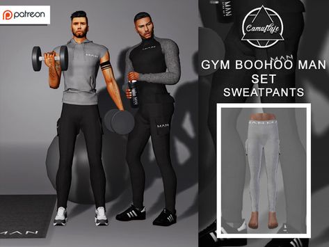 The Sims Resource - [PATREON] GYM BOOHOO MAN - Sweatpants Sims 4 Cc Gym Clothes Patreon Male, Sims 4 Gym, Men Gym Wear, Gym Dress, Barbie Swimsuit, Sims 4 Male Clothes, Cc Sims4, Boohoo Man, Sims 4 Studio