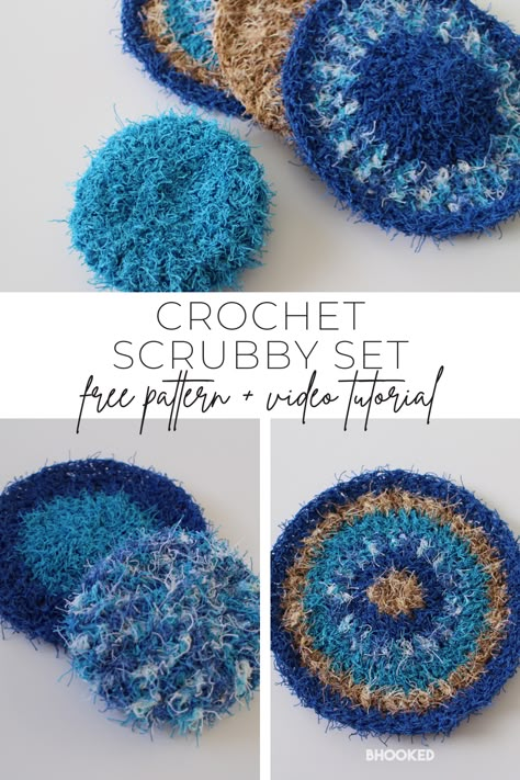 Practical Dish Scrubbies for Every Household. #BHooked #Crochet #HowToCrochet #CrochetProject #CrochetPattern #CrochetTutorial Crochet Fish Scrubbie Pattern, Crocheted Dish Scrubbies, Crochet Round Scrubbie Pattern, How To Crochet Scrubbies For Dishes, Round Dish Scrubby Crochet Pattern, Kitchen Scrubby Crochet Pattern, Bhooked Crochet Free Pattern, Dish Scrubbies Crochet Pattern, Crochet Scrubby Pattern Free