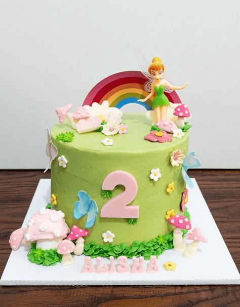 Tinkerbell Cake Design, Tinkerbell Cake Ideas, Fairy Garden Birthday Cake, Tinkerbell Birthday Cakes, Garden Birthday Cake, Cake Design Images, Tinkerbell Birthday, Tinkerbell Cake, Unicorn Cupcakes Toppers