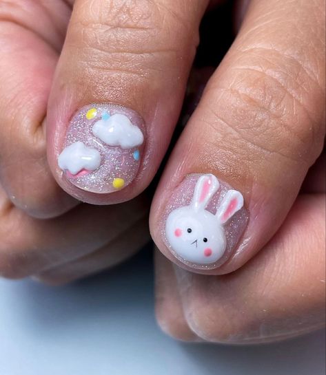 3d nails, bunny nailart,pink, sparkle 3d Bunny Nails, 3d Easter Nails, Nail Anime, Tacky Nails, Rabbit Nails, Nailart Pink, 3d Nail Designs, 3d Nail Art Designs, Fluffy Rabbit