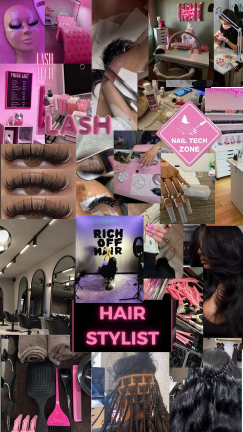 Cosmetology Poster Ideas, Hairstyles Vision Board, 90s Hair Salon Aesthetic, Cosmetology School Vision Board, Cosmetologist Aesthetic Hair, Cosmetology Quotes Motivation, Cosmetology Collage, Cosmetology Asthetic Picture, Cosmology Aesthetic Hair