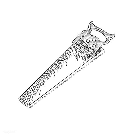 Download free vector of Vintage illustration of a saw by Niwat about antique, black, carpenter, design and drawing 324497 Handsaw Tattoo, Saw Drawing, Woodworking Plans Storage, Tool Tattoo, Construction Images, Wood Crafting Tools, Doodle Art Journals, Dad Tattoos, Woodworking Guide