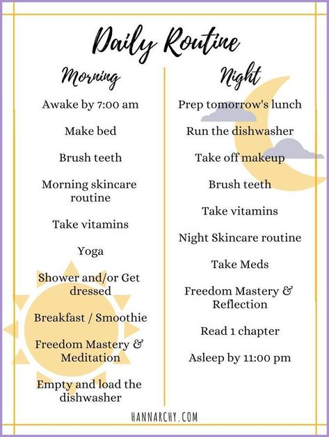 Beauty Routine Weekly, Beauty Routine Schedule, Morning Routine Chart, Routine Schedule, Night Yoga, Beauty Routine Checklist, Morning Routine Checklist, Routine Daily, Routine Checklist