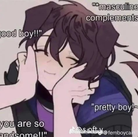 Guys Who Use :3, Masculine Compliments, Subby Bf, Human Muzzle, Puppy Boy Aesthetic, Dirty Manga Panels, Catboy Art, Hornyposting Ideas Boys, Brat Tamer Aesthetic