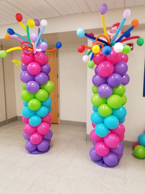 Made for Color Run 2017 CB West Long Balloons Decoration, Colorful Balloon Decorations, Long Balloons Ideas, Colorful Balloon Columns, Crayon Balloon Column, Pink And Blue Balloon Column, Three Color Balloon Column, 4 Color Balloon Column, 3 Color Spiral Balloon Column