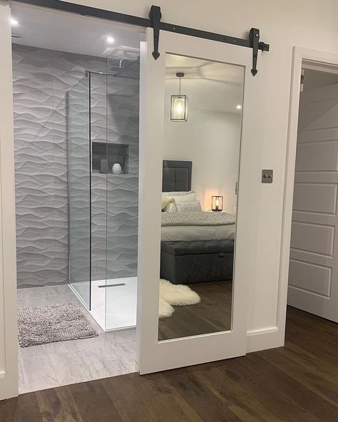 Open Plan Bedroom And Bathroom, Attic Ensuite, Loft Ensuite, Ensuite Layout, Small Ensuite Bathroom, Small Ensuite, Small Shower Room, Bedroom Ensuite, Ensuite Shower Room