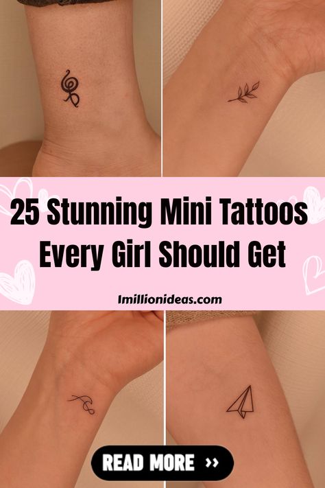 If you’ve been aware while surfing the internet in the last few years, you’ve probably seen a significant increase in the mini-tattoo… Cute Tiny Tattoos Unique, Micro Tattoos For Women, Micro Tattoo, Mini Tattoo, Cute Tiny Tattoos, Mini Tattoos, Unique Tattoos, Tiny Tattoos, Every Girl