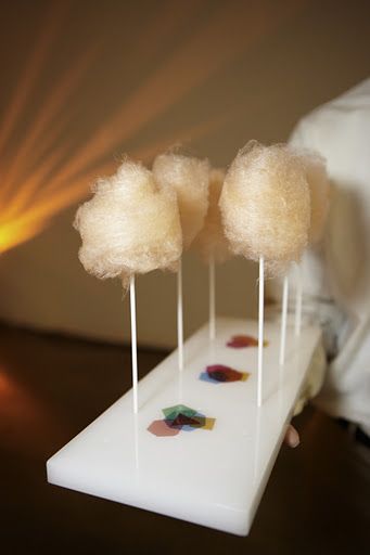 Bridal Market Party: Callahan Catering - The Bride's Guide : Martha Stewart Weddings Mini Cotton Candy, Cotton Candy Sticks, Gatsby Cake, Candy Alternatives, Free Baby Shower Games, Healthy Candy, Wedding Treats, Cotton Candy Clouds, Free Baby Shower