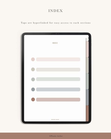 Digital Hyperlinked Notebook for iPad and Tablet 5 Tabs - Etsy Good Notes Daily Planner, Virtual Planner, Goodnote Planner, Digital Journal Goodnotes, Digital Notepad, Journaling 101, Ipad Inspo, Journal Goodnotes, Planner Tabs