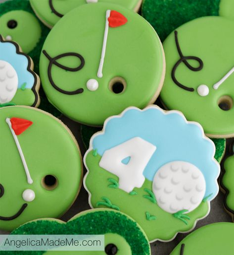 Golf Themed Birthday Cookies Manly Cookies, Golf 40th Birthday, Different Cookies, Golf Cookies, Sports Cookies, No Bake Sugar Cookies, Cookies Royal Icing, Hand Decor, Golf Cake