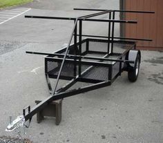 homemade kayak trailers - Google Search                                                                                                                                                                                 More Bass Boat Storage, Canoe Trailer, Kayak Equipment, Kayak Fishing Tips, White Water Kayak, Kayaking Tips, Kayak Trailer, Canoe Camping, Kayak Storage