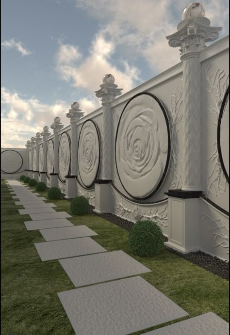 Compound Wall Design, House Fence Design, Luxury Houses Mansions, Classic House Exterior, Boundary Walls, House Gate Design, Exterior Wall Design, House Outside Design, Home Building Design