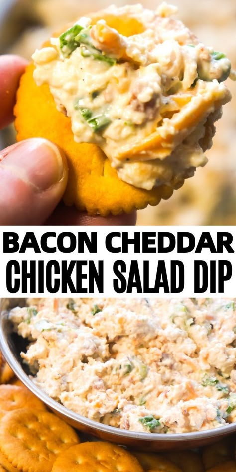 Dip Recipes With Chicken, Chicken Cracker Dip, Easy Spreads For Crackers, Chicken Salad For Crackers, Leftover Chicken Dip Recipes, Chicken Salad And Crackers, Chicken Bacon Ranch Dip Cold, Best Cold Party Dips, Cold Dips For Crackers