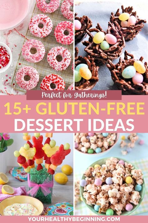 Easter Brunch Gluten Free Dairy Free, Gluten Free Easter Recipes Brunch, Easy Easter Desserts Gluten Free, Easter Food Gluten Free, Easter Gf Desserts, Gf Spring Desserts, Easter Snacks Gluten Free, Beautiful Easter Desserts, Easter Treats Gluten Free