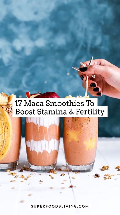 Fertility Drinks, Maca Powder Smoothie, Maca Smoothie Recipes, Increasing Fertility, Maca Recipes, Pro Metabolic, Maca Smoothie, Fertility Smoothie, Fertility Nutrition