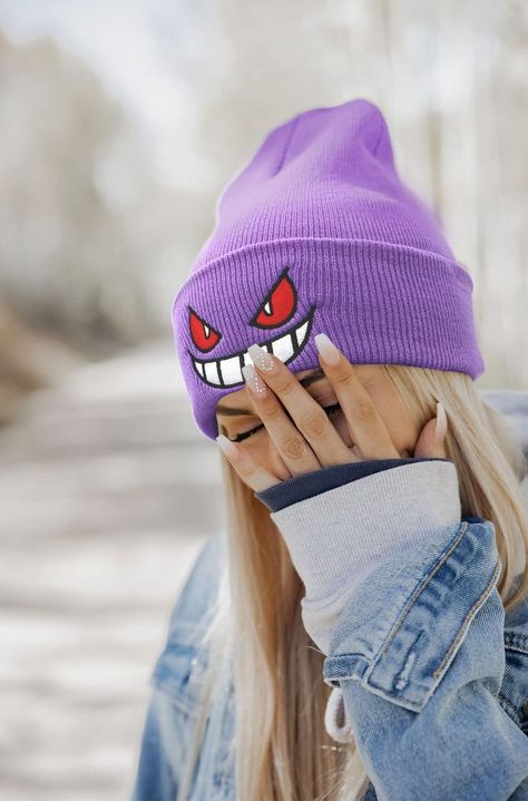 Pokemon Embroidery, Pokemon Beanie, Anime Beanie, Books Collection, Head Wear, Stocking Filler, Well Done, Stocking Fillers, Caps For Women