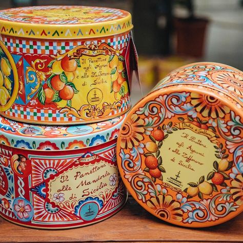 Sicilian panettone in beautifully decorated, limited edition Dolce & Gabbana tins. Available in store and via our website too… | Instagram Dolce Gabbana Panettone, Panettone Cake, Burford Garden Company, Italian Shop, Italian Party, Limited Edition Packaging, Fancy Packaging, Unique Packaging, Food Hall