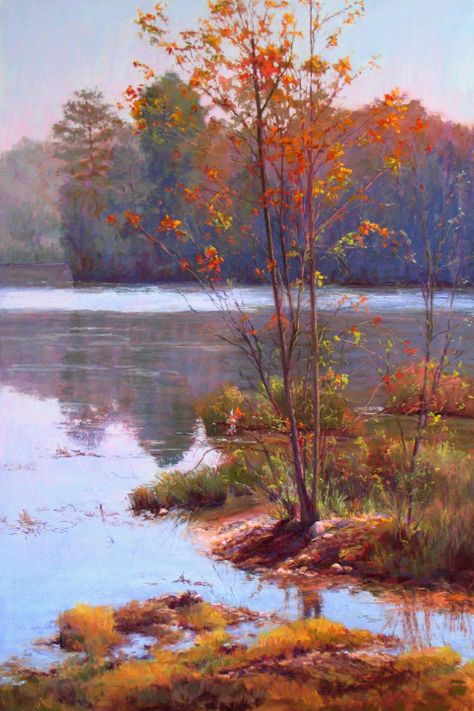 Fall Beauty, Pastel Landscape, Autumn Scenes, Autumn Painting, Pastel Art, Pastel Painting, Beauty Art, Pictures To Paint, Tree Art