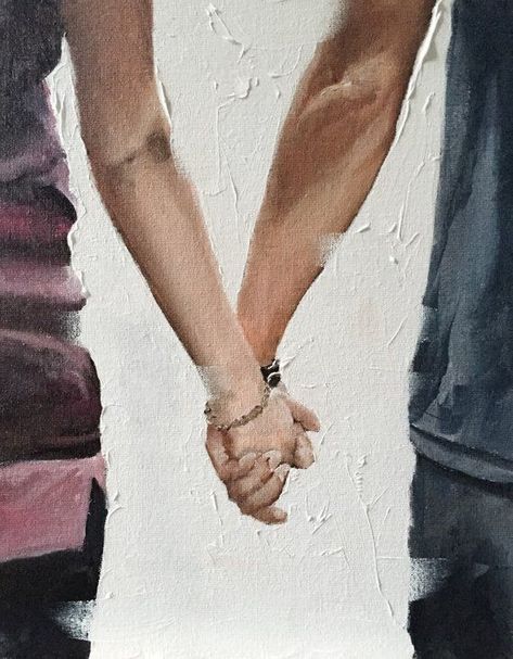 Angel Communication, Art Couples, Lovers Hands, Couple Holding Hands, Romantic Paintings, Couple Painting, Romance Art, Funny Tattoos, Painting Studio