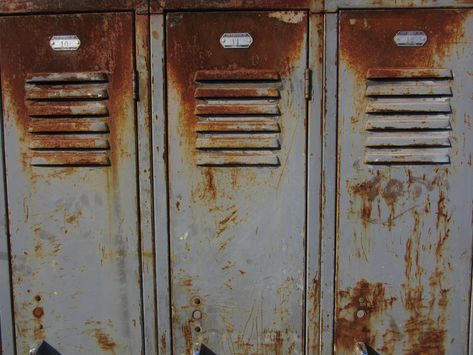 Industrial Metal Storage Lockers Rusted Gray Set of 3 1940s Era Metal School Lockers Antique Furniture Storage Aged Patina Urban Coat Locker (495.00 USD) by TheOldTimeJunkShop Old School Aesthetic, Storage Lockers, School Locker, Used Office Furniture, Vintage Industrial Decor, Metal Lockers, School Lockers, Metal Storage, Industrial Metal