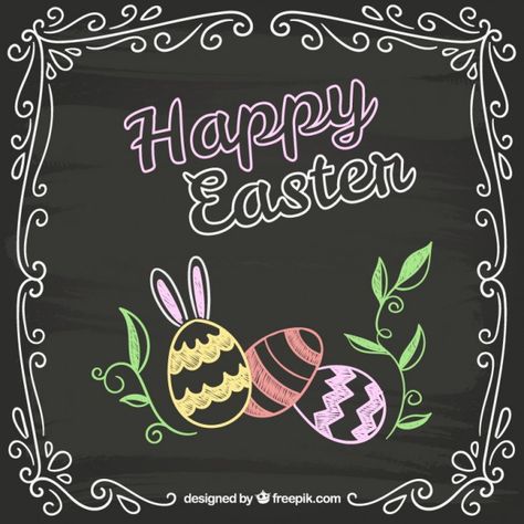 More than a million free vectors, PSD, photos and free icons. Exclusive freebies and all graphic resources that you need for your projects Happy Easter Chalkboard Art, Chalkboard Spring, Easter Chalkboard Art, Chalkboard Pictures, Spring Chalkboard, Easter Chalkboard, Chalkboard Wall Art, Chalk Writing, Chalkboard Doodles