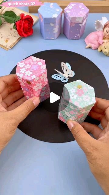 Make Box Out Of Paper, Diy Origami Box Tutorial, Diy Box From Paper, Hexagon Box Diy, Paper Box Craft, How To Make Box With Paper, How To Make A Box With Paper, How To Make A Box Out Of Paper, Origami Gift Box Diy