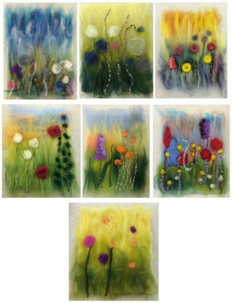 Tovad Ull, Felted Pictures, Felt Painting, Felt Wall Hanging, Wool Painting, Needle Felting Ideas, Wool Felt Projects, Needle Felting Diy, Felt Pictures