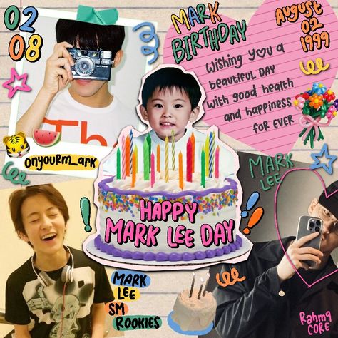 @rahmqcore on insta #mark #marklee #nct Happy Birthday Mark, Mark Birthday, Sm Rookies, August Birthday, Mark Nct, Mark Lee, Nct 127, Nct Dream, Beautiful Day