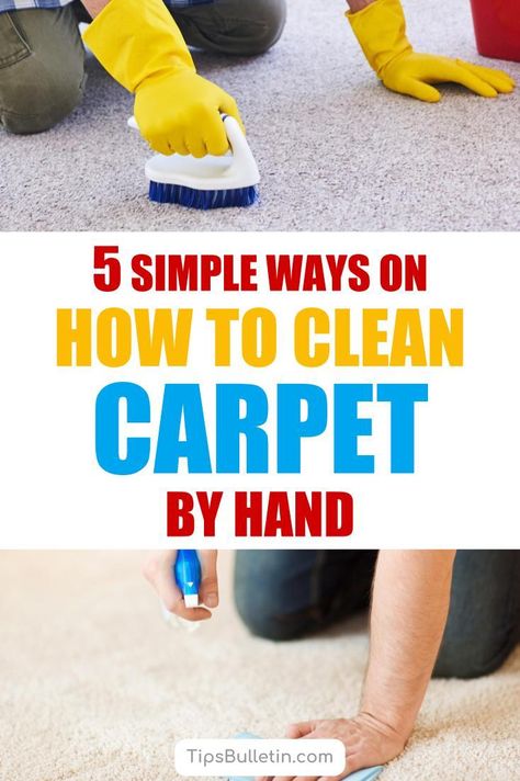 Find out how to best clean carpet by hand. Including homemade DIY carpet stain cleaner recipes with baking soda and vinegar. Shows how to remove stains from area rugs in living rooms by hand and what products best to use for it. #carpetcleaning #cleaner #carpet #DIY #homemade Diy Carpet Cleaning By Hand, Diy Carpet Cleaner By Hand, How To Clean Carpets By Hand, Rug Cleaning Diy, Stain Cleaner, Overcome Laziness, Hallway Cupboards, John Larroquette, Carpet Cleaning Recipes