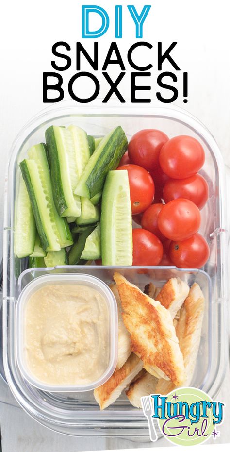 Healthy Snack Boxes: Pairing Suggestions, Make Your Own | Hungry Girl Diy Snack Boxes, Mediterranean Snacks, Snack Boxes Healthy, Hungry Girl Recipes, Snack Boxes, Diy Snacks, Recipe Girl, Hungry Girl, Snack Box