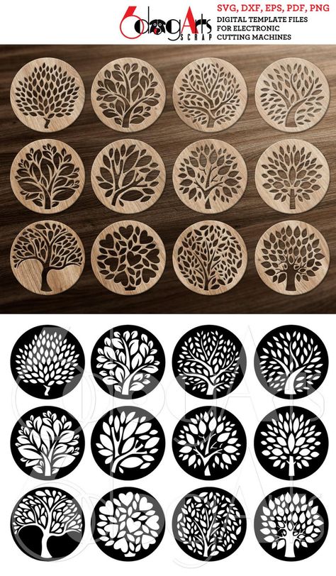 Metal Coaster, Lézervágott Fa, Wood Laser Ideas, Laser Cut Decor, Metal Coasters, Laser Cut Wood Crafts, Laser Engraved Ideas, Laser Art, Place Card Template