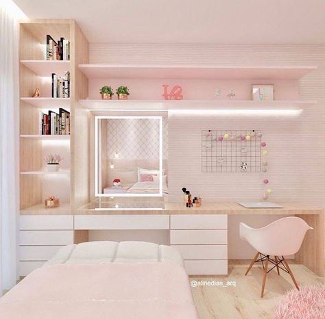 Apartments Ideas, Asian Room, Small Room Design Bedroom, Hiasan Bilik Tidur, Decor Ideas Bedroom, Bedroom Decor For Teen Girls, Nail Room, Bedroom Remodel, Girl Bedroom Designs