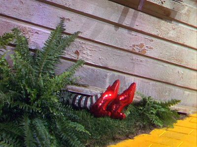 *THE WIZARD of OZ, 1939 ~ the witch's legs are crushed under the house from Kansas. Family Friendly Halloween Movies, Movie Countdown, Wizard Of Oz Witch, Swamp Party, Wizard Of Oz 1939, Glinda The Good, Witch Of The West, Halloween Movie, The Wizard Of Oz