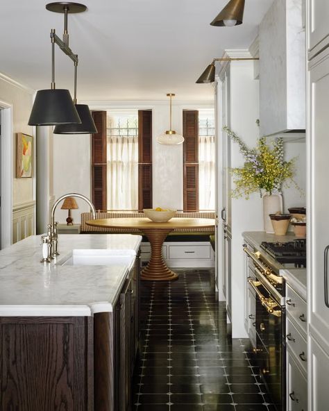 kitchen Long Narrow Kitchen, West Village Townhouse, Narrow Kitchen, Carnegie Hall, All White Kitchen, Nyc Design, Bathroom Tile Designs, Room Paint Colors, Gilded Age