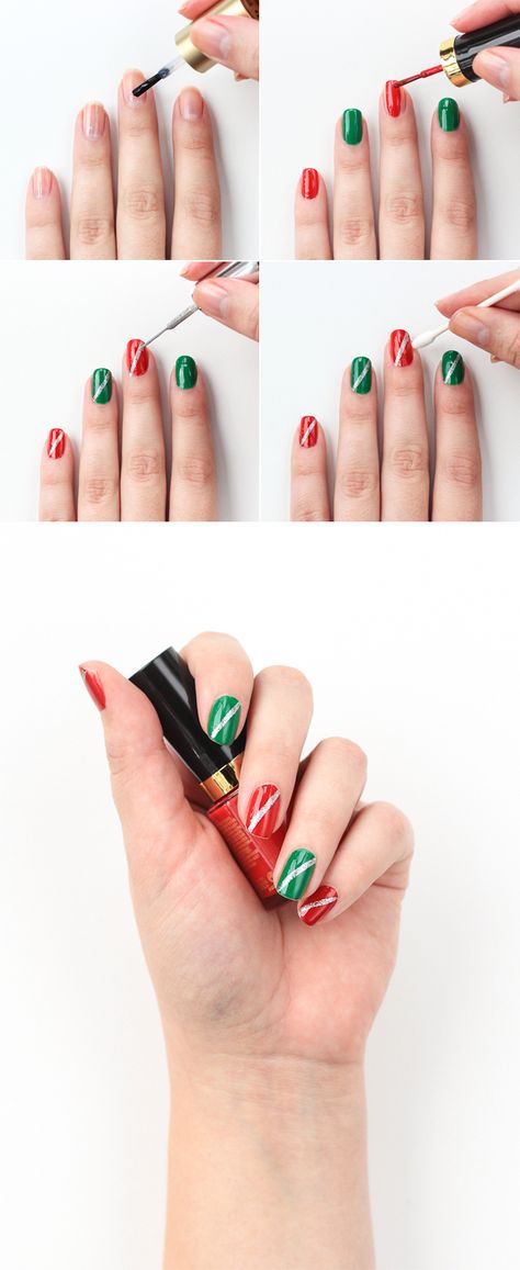 Super easy holiday manicure! Nails Diy Easy, Holiday Party Nails, Holiday Nails Glitter, Holiday Nails Easy, Holiday Nails Diy, Diy Nails Easy, Classy Hair, Holiday Manicure, Manicure Tutorials