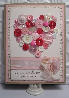 Button Heart V-Card 2013 | Flickr - Photo Sharing! Card With Buttons, 13 Nails, Buttons And Bows, Button Heart, Diy Valentines Cards, Diy Valentines Decorations, Creative Valentines, Diy Valentines Crafts, Nails 2020